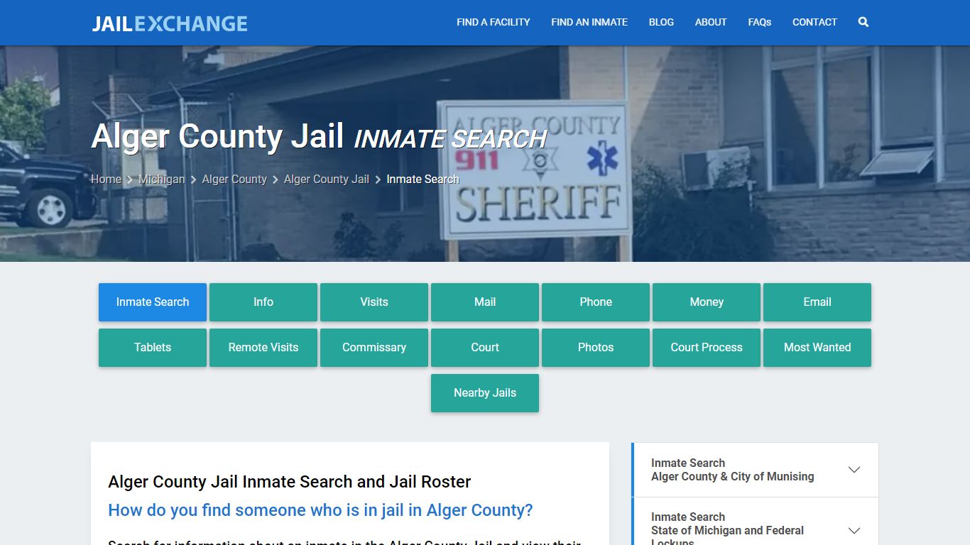 Inmate Search: Roster & Mugshots - Alger County Jail, MI